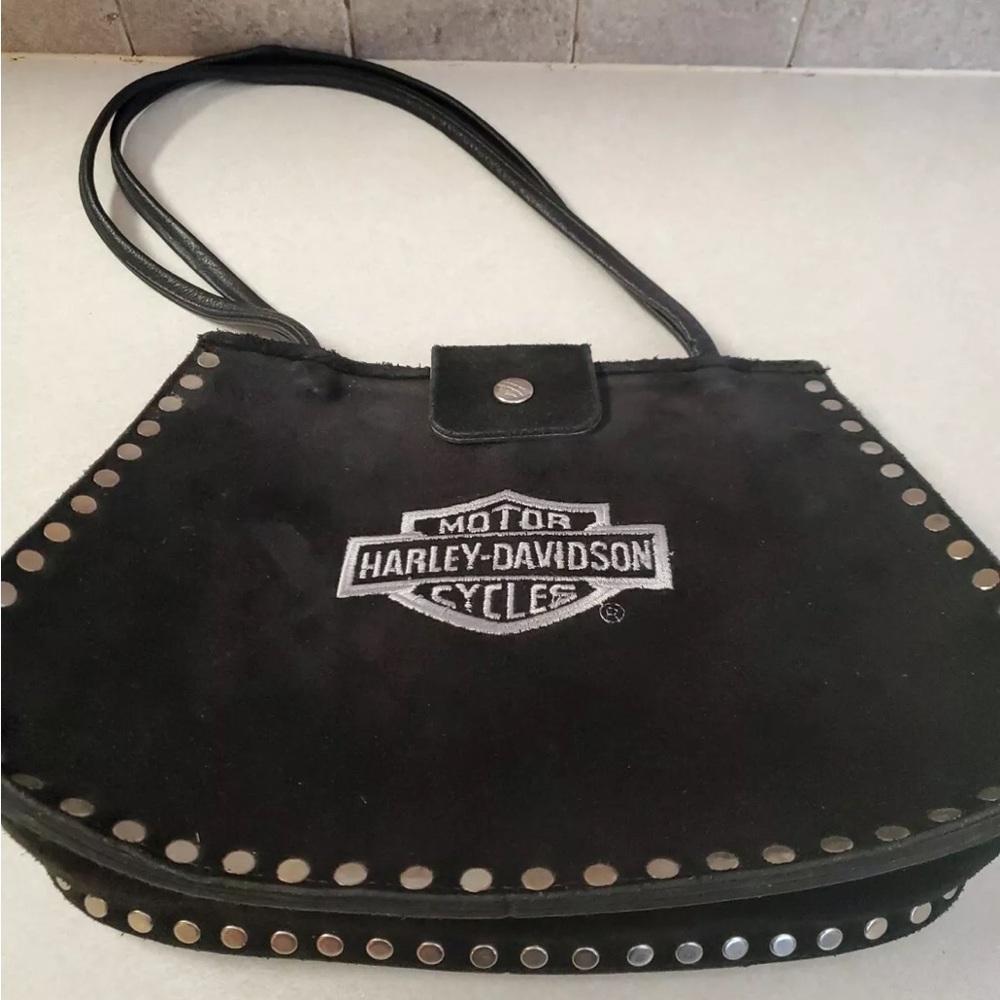ISO Harley Davidson suede studded grommet purse